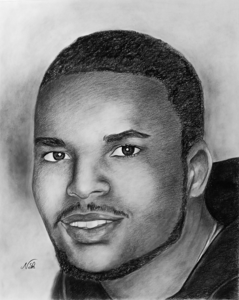 Custom charcoal portrait of a man