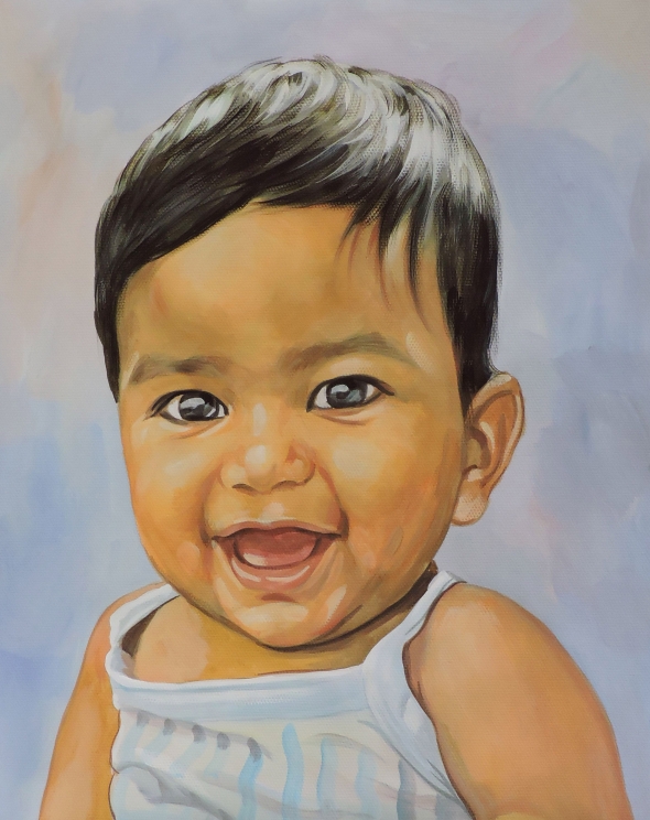 pastel portrait of a child