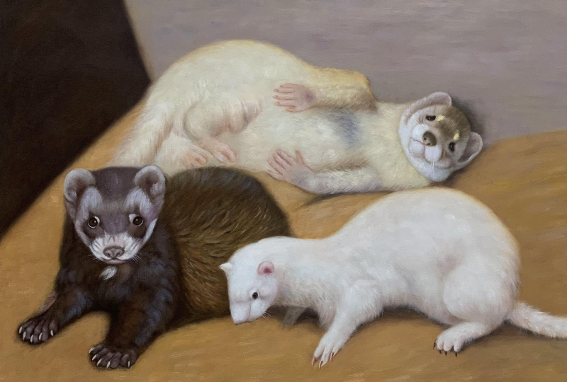 Custom handmade oil painting of the animals