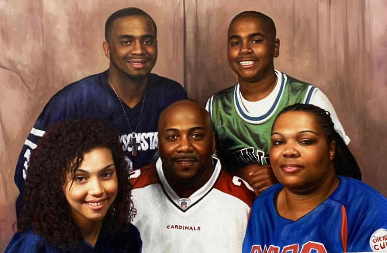 Beautiful oil painting of a family