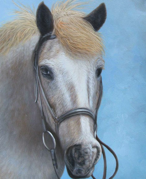 realistic oil portrait of a horse