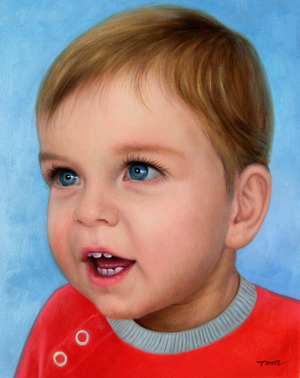 Gemälde eines kleinen Jungen