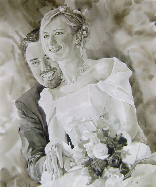 peinture couple d amoureux