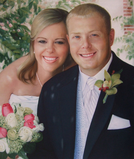 oil wedding portrait