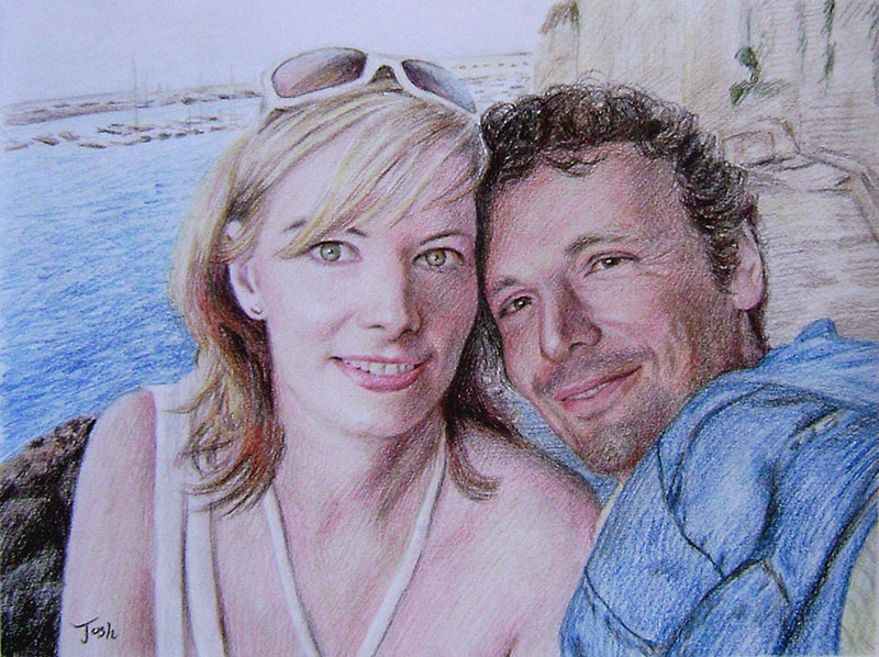 disegno a matita di colore di una foto