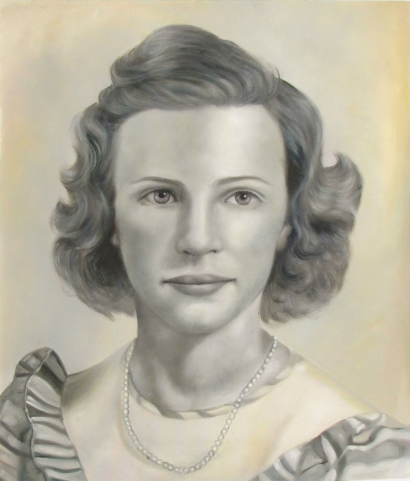 custom black and white vintage oil painting of woman