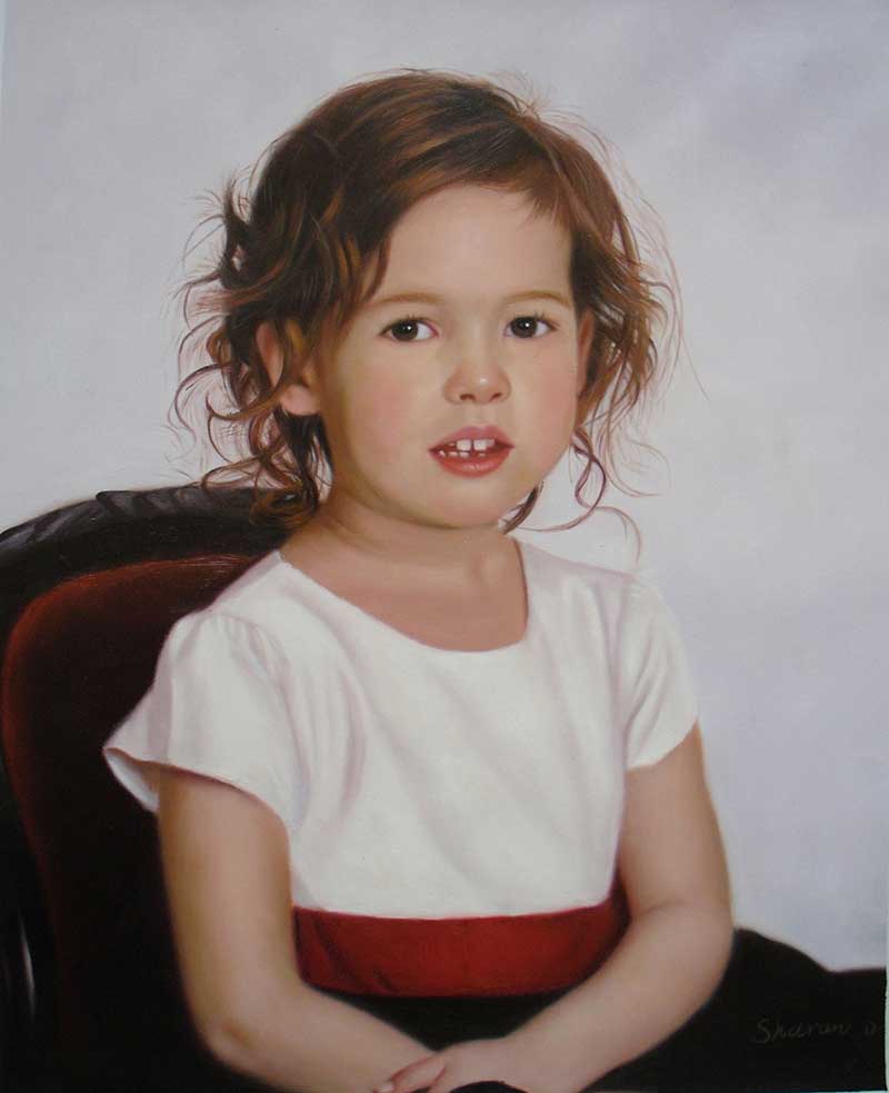 oil painting from photo of a cute little girl