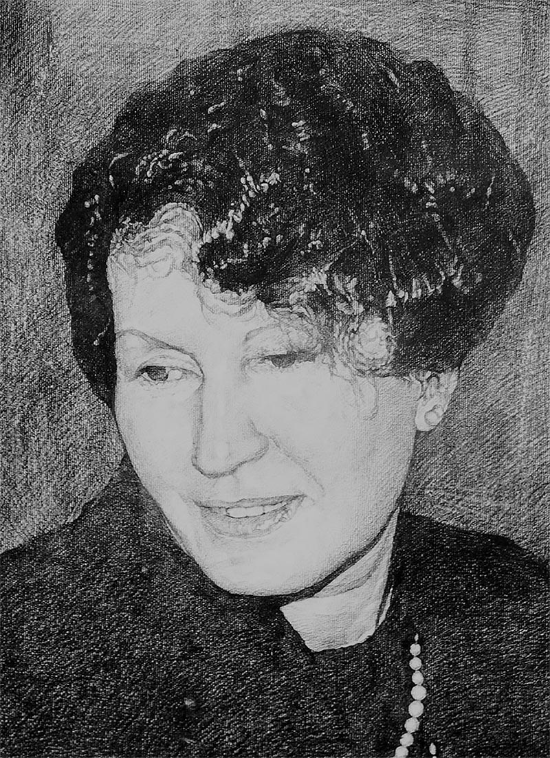 Selbstportrait in Holzkohle