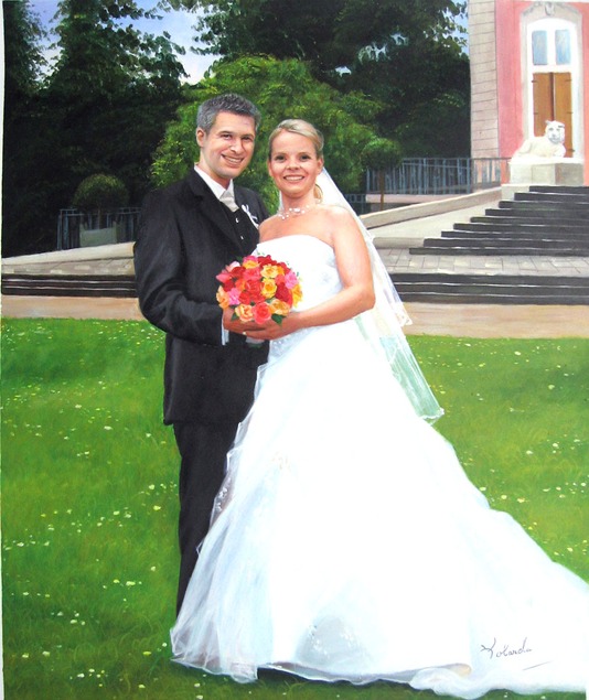 Hochzeitsfoto als Acrylgemälde