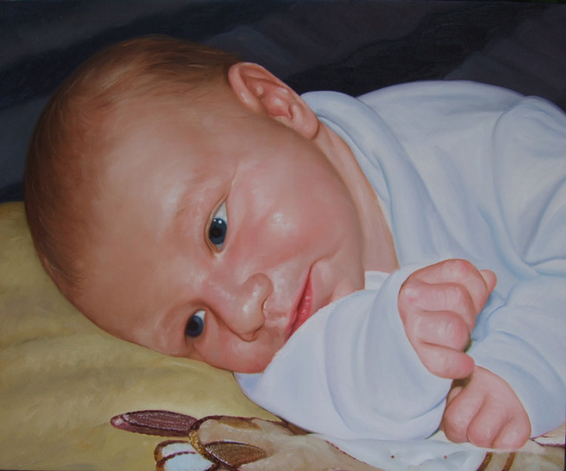 peinture portrait bébé