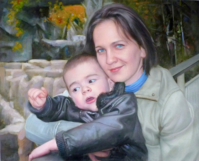 artiste peintre enfant et maman