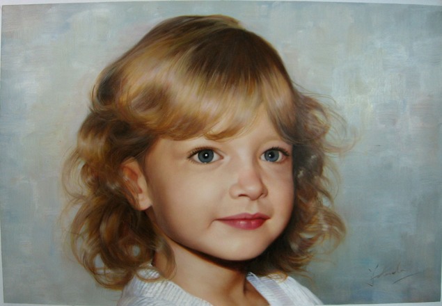 child portrait painting in oil