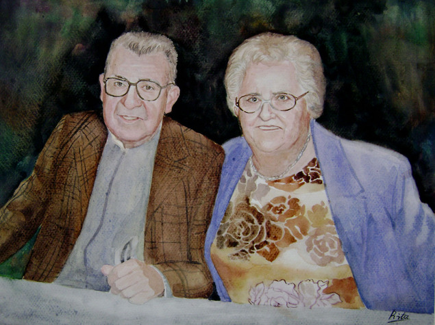 portrait de couple en peinture