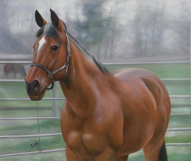 oil painting of a horse