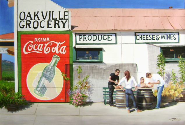 Handmade oil painting of a coca cola oakville
