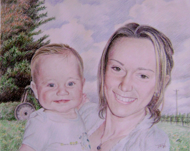 Tableau de maman et bébé