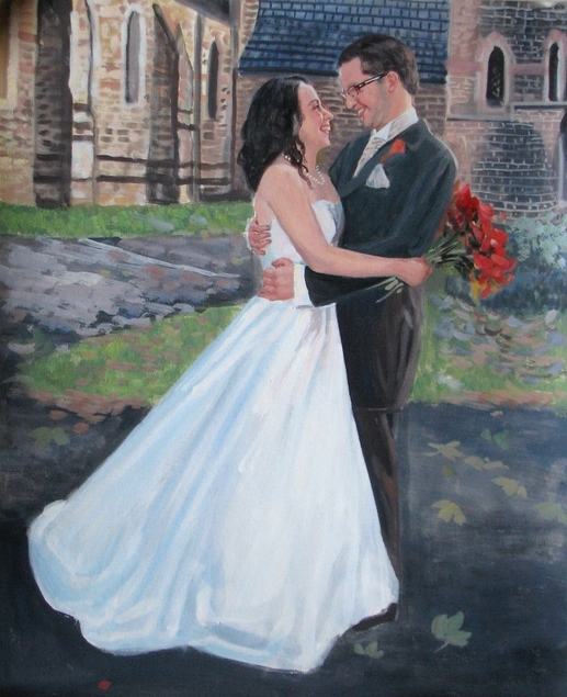 Pastellgemälde vom Hochzeitsfoto