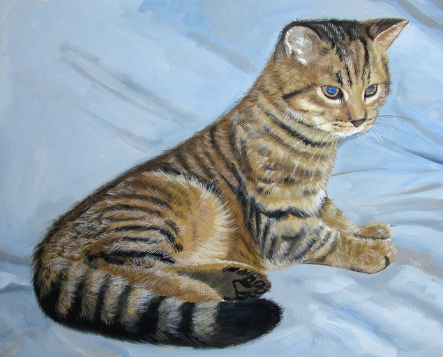 Pastelgemälde von einer Katze
