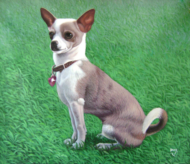 dog painting in acrylic