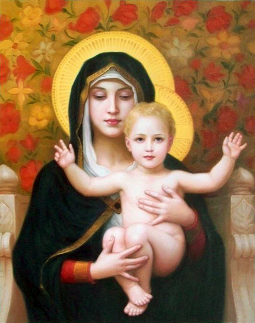 religieuze foto naar olieverfschilderij