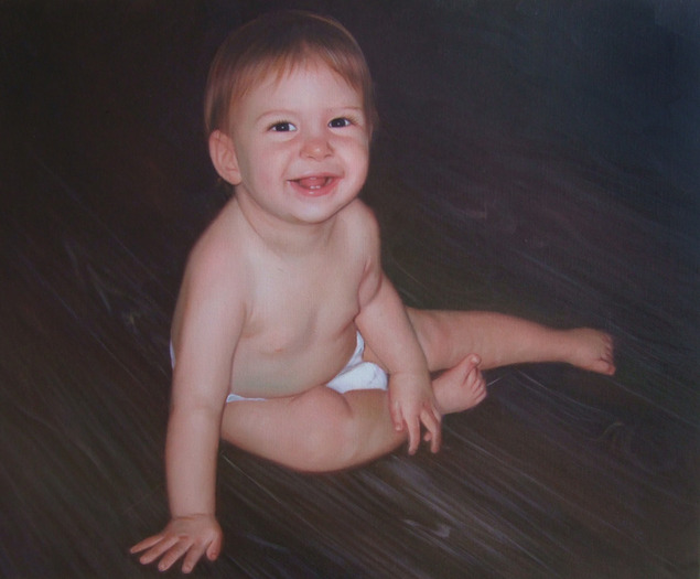 Bébé en peinture