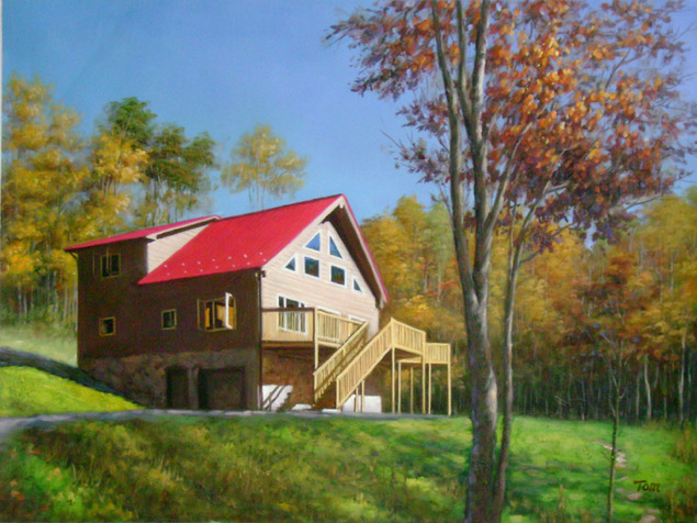 Portrait de maison et paysage