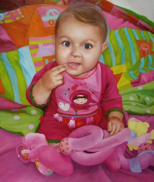 portrait bébé peinture