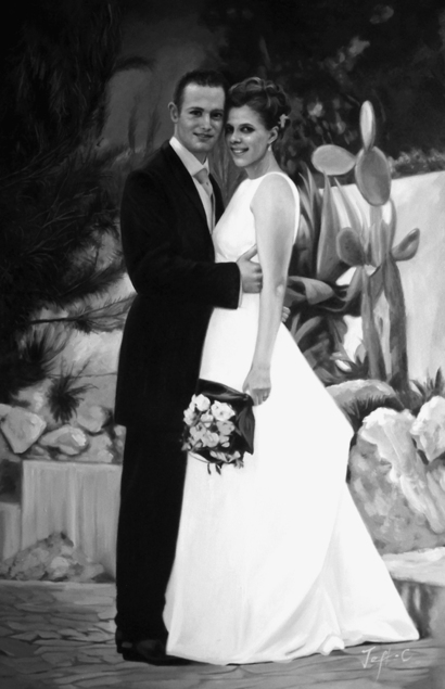 portrait de couple en peinture
