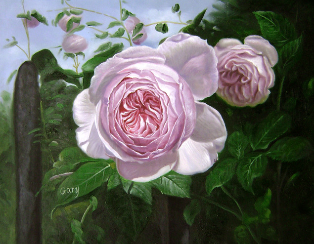convert picture to painting oil of pink flower 
