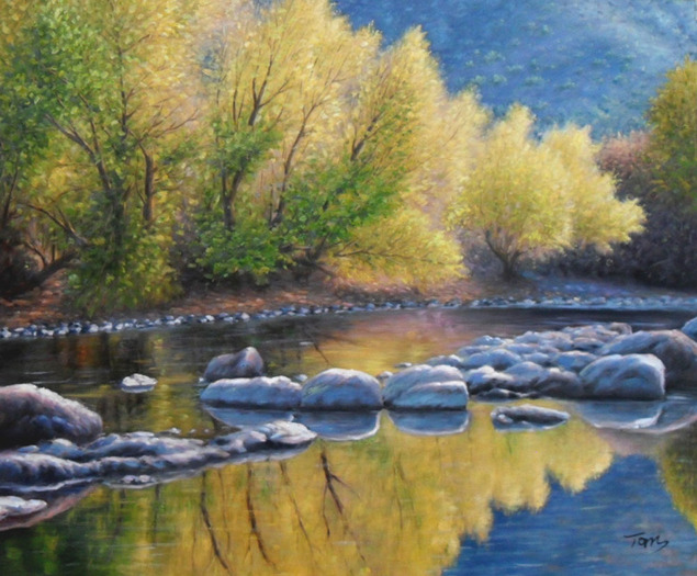 realistic handmade landscape painting