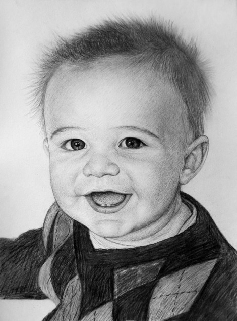 kid charcoal portrait