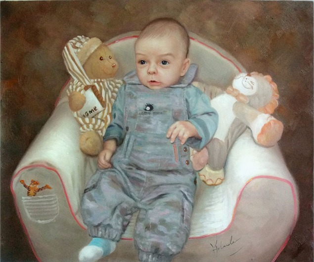 enfant photo que la peinture à l'huile