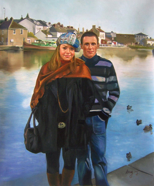 portrait de couple en peinture