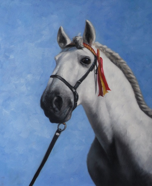 pintura al óleo de un caballo