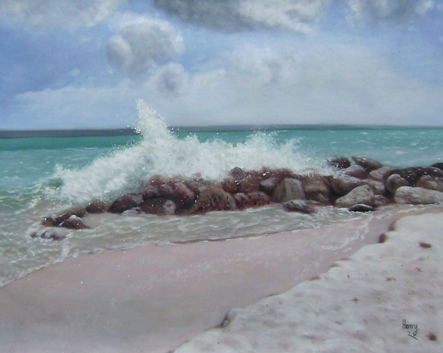 beautiful seashore painting 