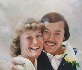 paint your picture vintage oil portrait of couple