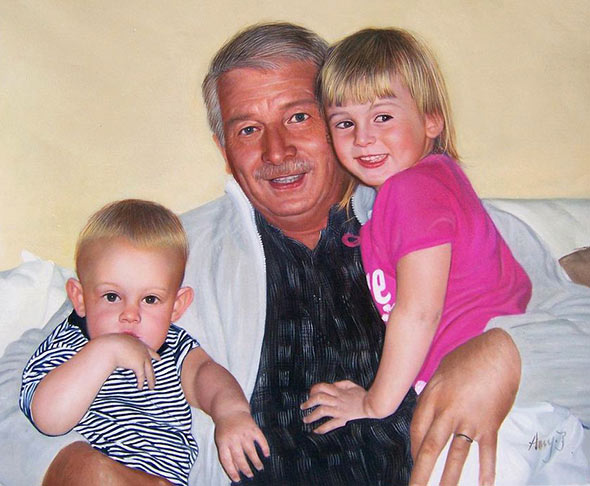 family oil portrait from photo