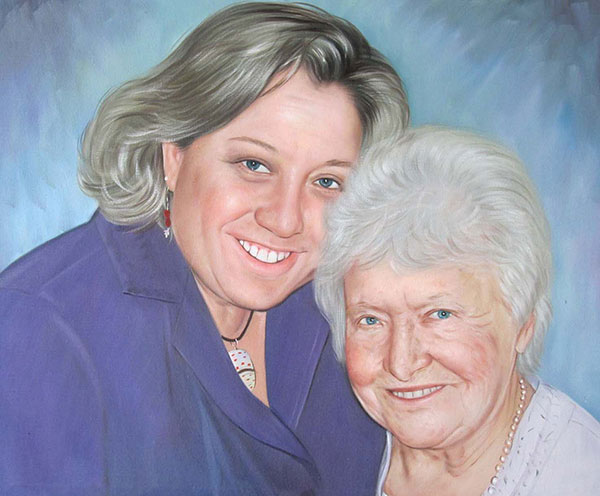 a custom painting of mother and daughter