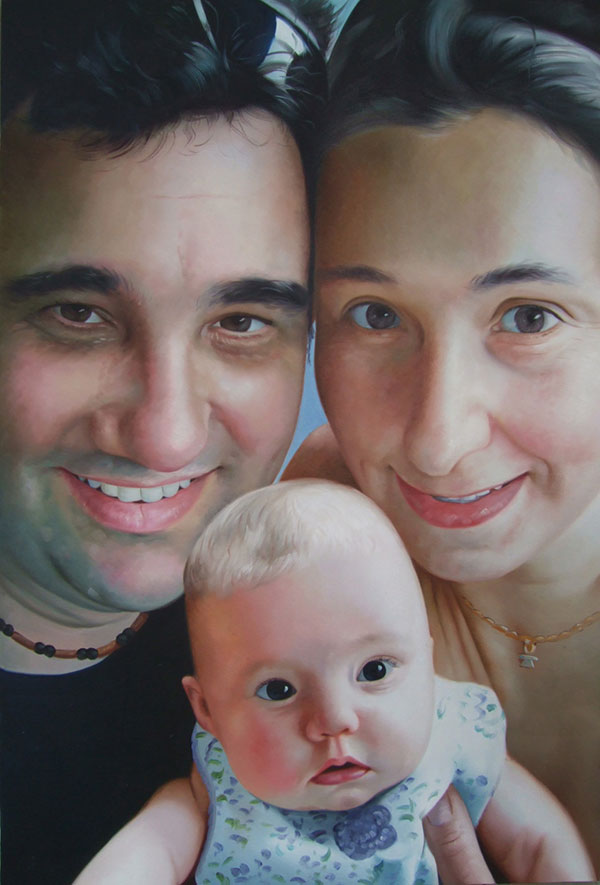 ritratto di famiglia olio da fotografia