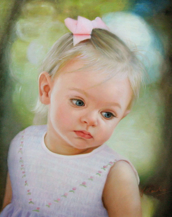 child portrait in oil