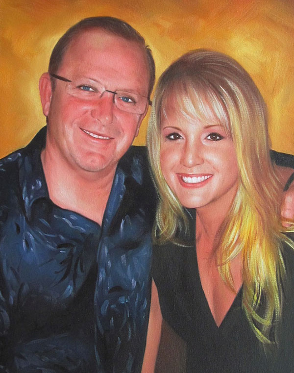 oil painting of a happy couple