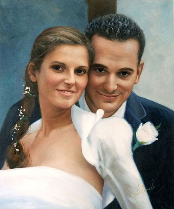 ricordo di matrimonio olio da fotografia