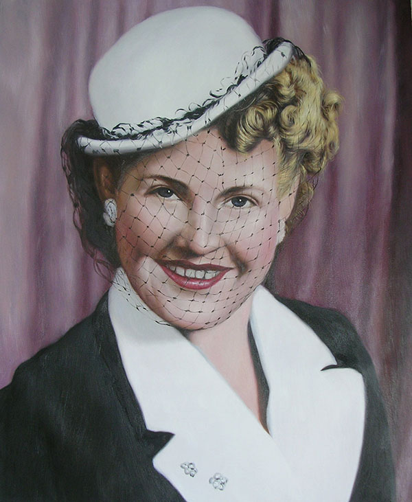 a vintage oil portrait of a woman