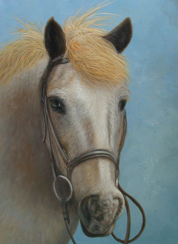 realistic oil portrait of a horse