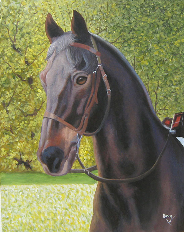 horse portrait in acrylic
