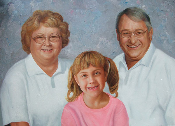 a custom oil family painting