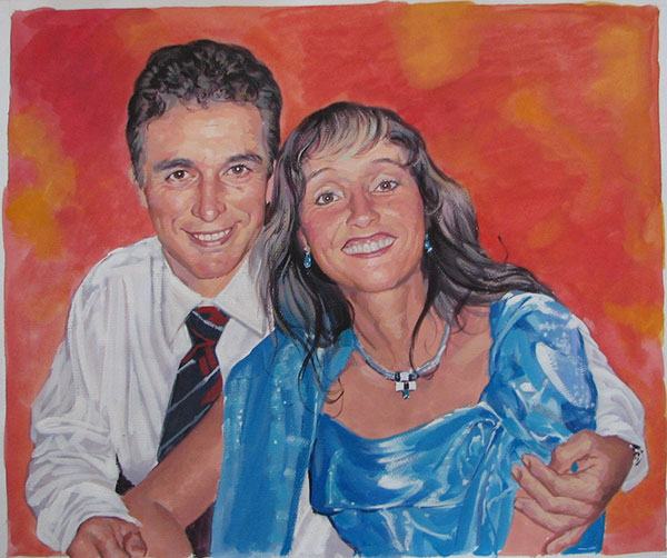 Familienfoto Pastellgemälde