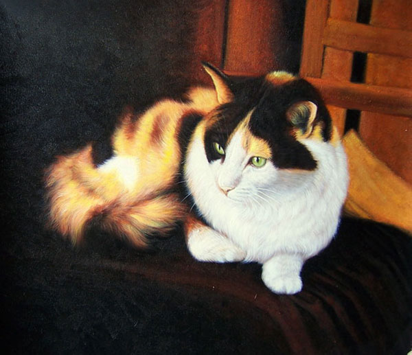 foto del gato como la pintura al óleo