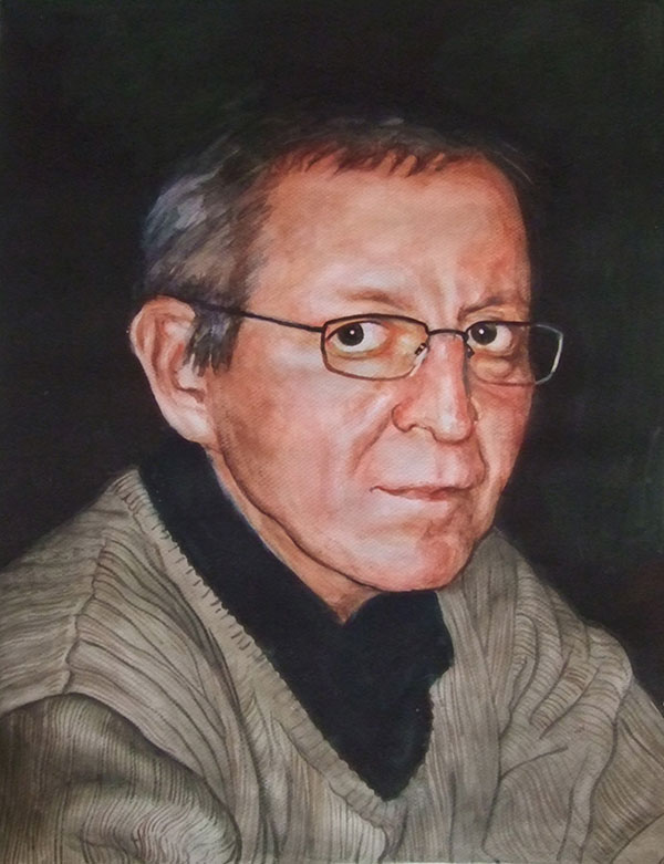 Selbstportrait Aquarellgemälde