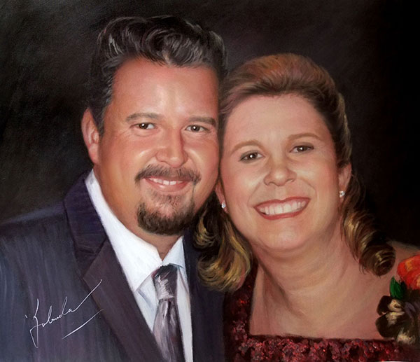 custom acrylic painting of man and woman